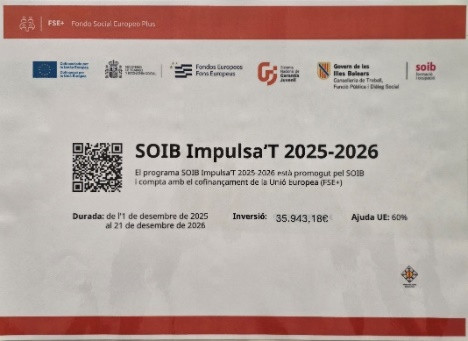 L’Entitat Local Menor de Palmanyola ha posat en marxa el programa «SOIB Impulsa’T 2025- 2026», que està promogut pel SOIB i ha comptat amb el cofinançament de la Unió Europea (FSE+).