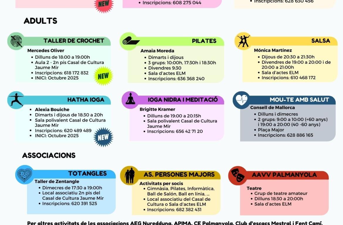 activitats 2025-2026 a Palmanyola